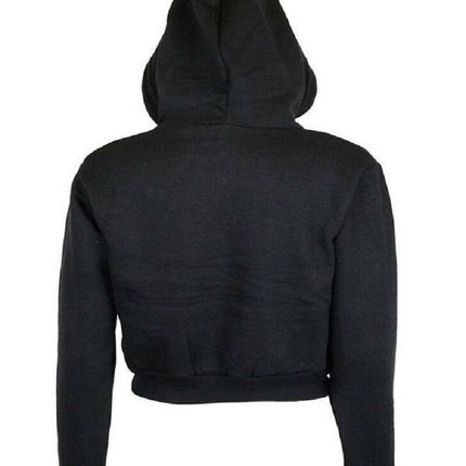 Grozavu's Solid Crop Hoodie: Casual Long Sleeve Hooded Pullover for Women at €30.99