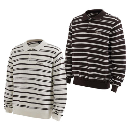 Suéter de rayas con cuello de solapa