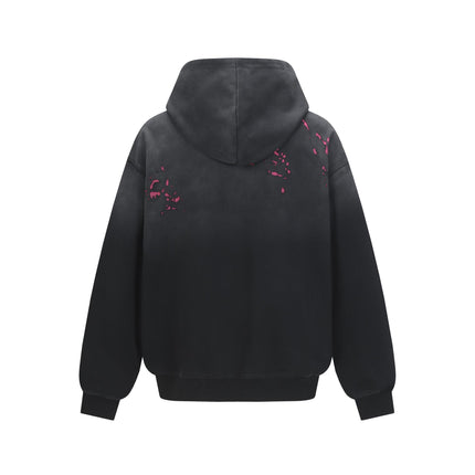 Hanorac cu glugă din bumbac premium pentru bărbați și femei, cu imprimeu de cerneală combinat