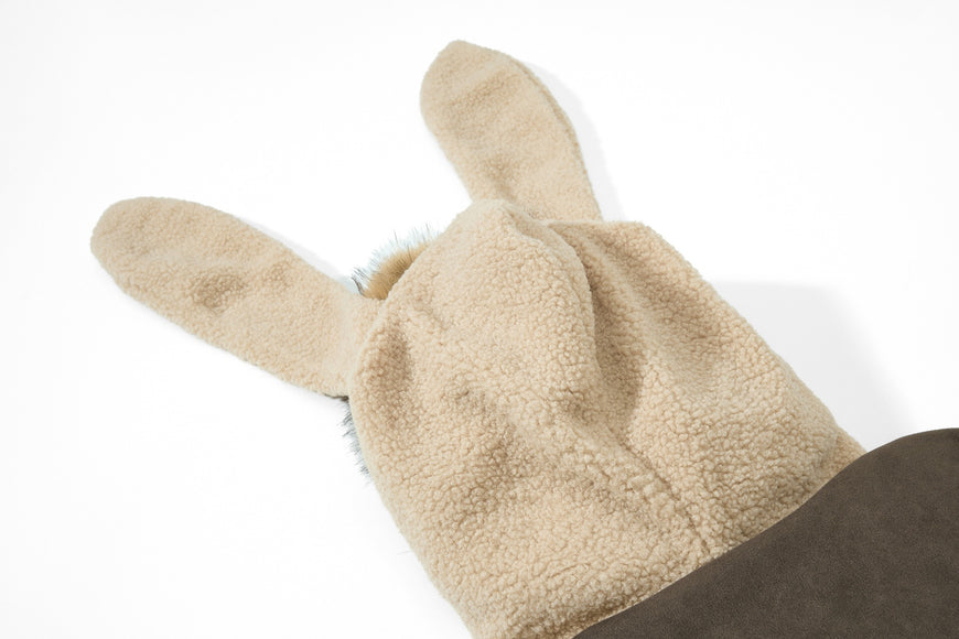 Veste en coton avec col en fourrure et veste en polaire