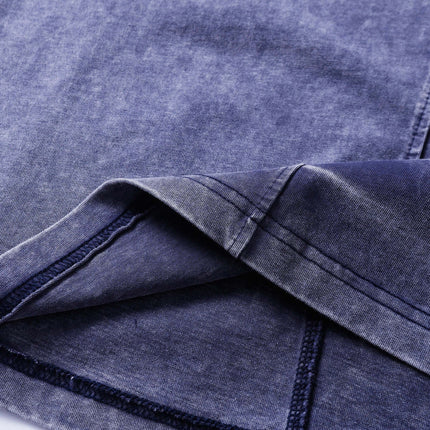 Close-up view of the fabric detail of the Retro Tie-Dye Spliced T-Shirt – Loose Fit, showcasing premium quality and relaxed design.