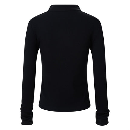 Long Sleeve Knit Cardigan Women's Spring Autumn Casual Versatile Fitted Top