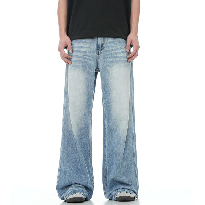 Denim Pants Drape Long styling detail - Premium Streetwear