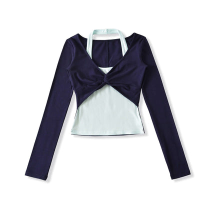 Hängender Hals Langarmoberteil