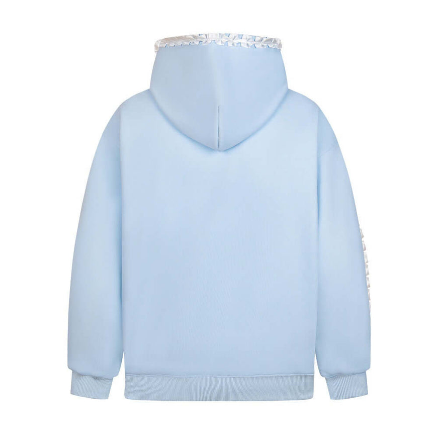 Flower Gray heart shaped lace hooded sweatshirt with Grozavu logo