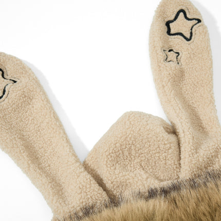 Warme Baumwolljacke mit Pelzkragen