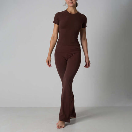 Ensemble de yoga en jersey de coton coupe décontractée