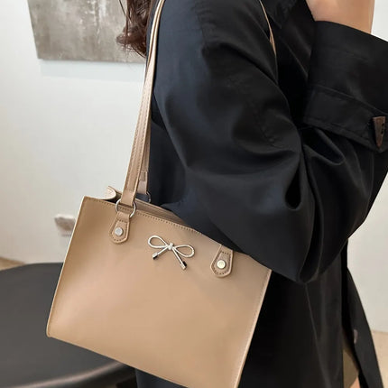 Bow PU Leather Shoulder Bag