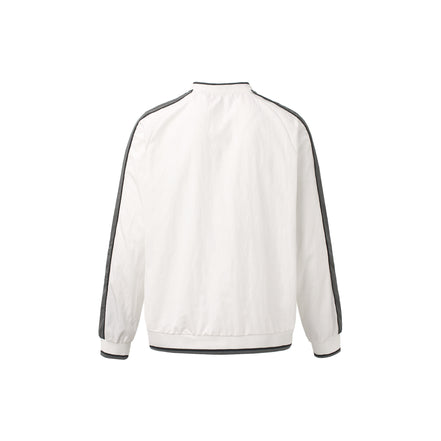 Camisa de Manga Larga con Cuello en V Deportiva Impermeable Negra Blanca