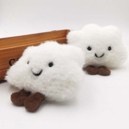 Smiley Cloud Plush Keychain