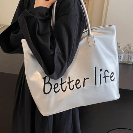 BETTER LIFE PU Leather Tote Bag