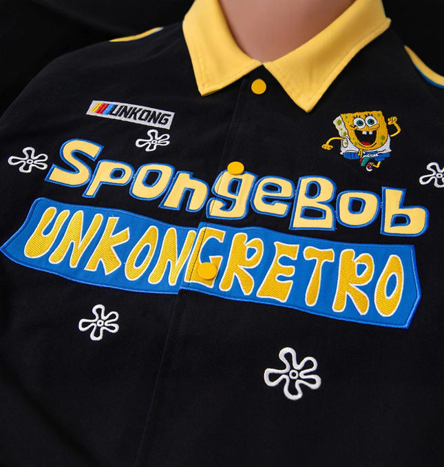 Color Block Baseball Jacket - Loose Fit