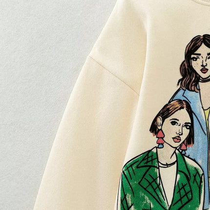 Girl pattern T-shirt sweatshirt women's clothing