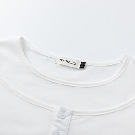 T-Shirt a Maniche Lunghe Fitted Deconstructed