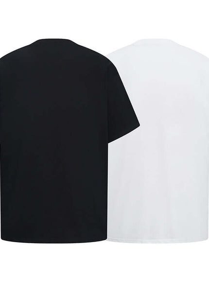 Back view of White print t-shirt short sleeve by Grozavu