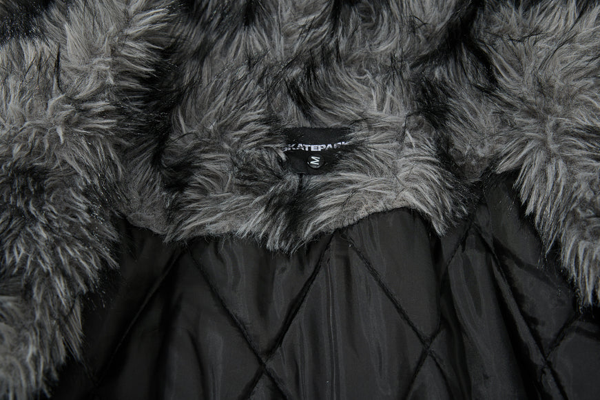 Giacca di cotone con colletto di lana e pile