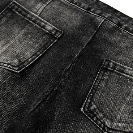 Gürteljeans im Used-Look mit Cargo-Taschen