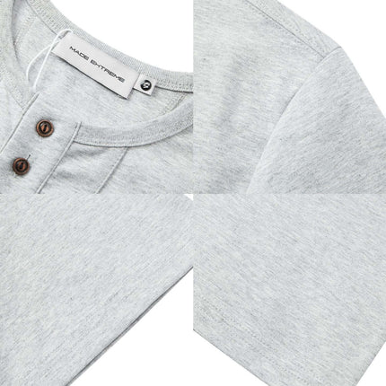 Tricou Henley cu Cinci Butoane – Croială Largă