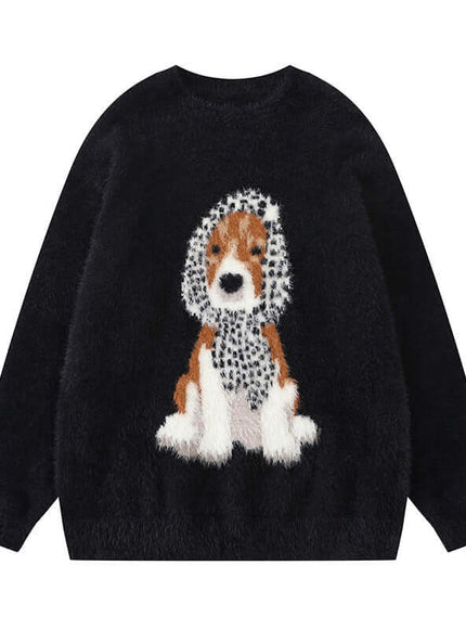 Model wearing Black essential heavyweight crewneck by Grozavu