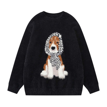 Model wearing Black essential heavyweight crewneck by Grozavu