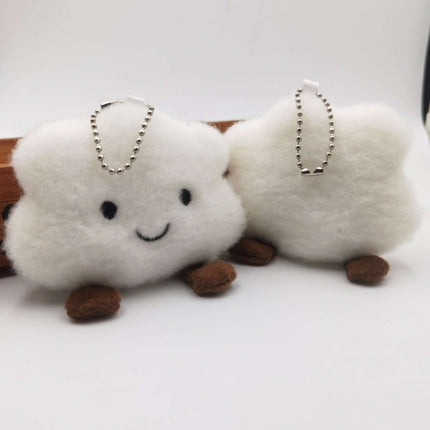 Smiley Cloud Plush Keychain