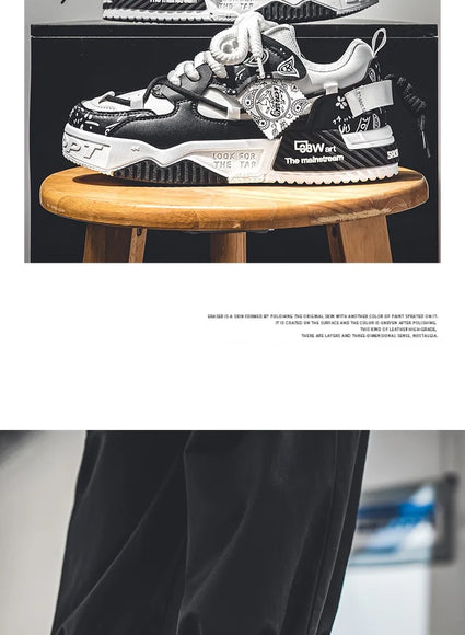 3D-gedruckte Sneaker Herren Atmungsaktive Freizeit Board Schuhe