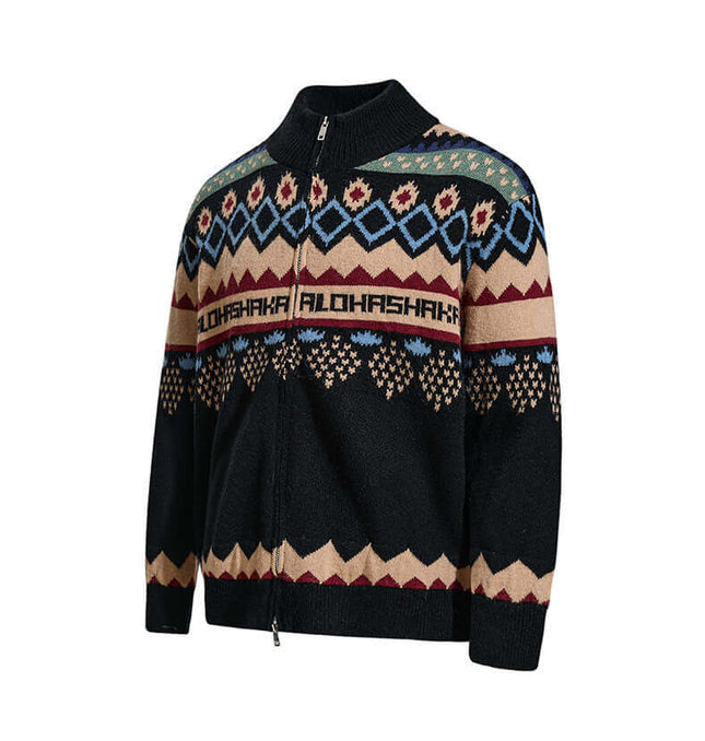 Jacquard Knit Pullover Sweater