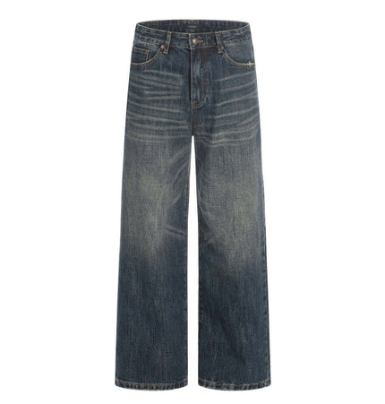 Front view of Washed Ground White Denim Leg - Grozavu brand streetwear