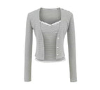 Ensemble deux pièces rayé gris