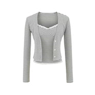 Ensemble deux pièces rayé gris / S