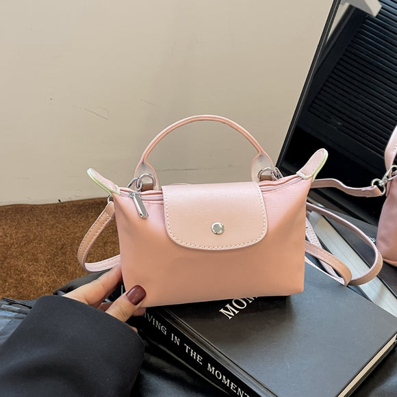 Retro fashion versatile women's bag, shoulder crossed, carrying high-end nylon dumpling bag