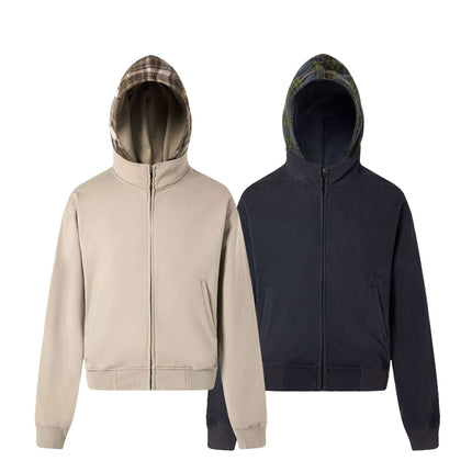 Close-up fabric and fit of End Patchwork