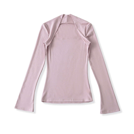 Langarm-Top mit quadratischem Ausschnitt