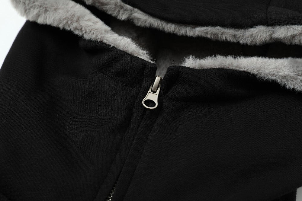 Street Fashion Zipper Hooded Sweatshirt for Men