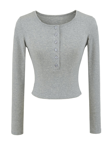 T-shirt à manches longues avec col en V