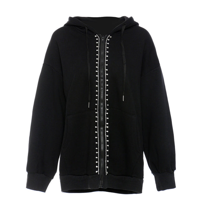 Heartfelt Chic: Back Hollow Hooded Sweater for Spring at €69.00