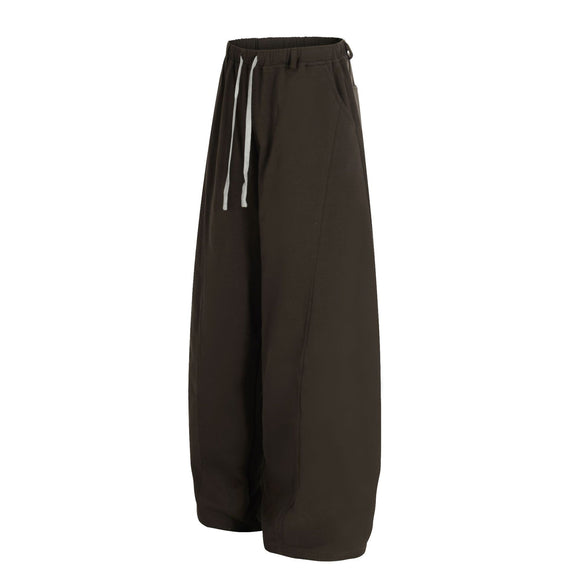 Style Vintage Drape Solid Color Deconstructed Design Loose Wide Leg Men's Knife Pants