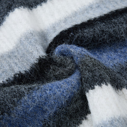 Suéter de Cuello Polo a Rayas de Corte Holgado