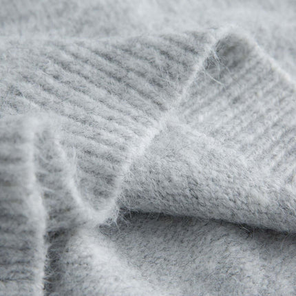 Stand Collar Pullover Sweater - Loose Fit