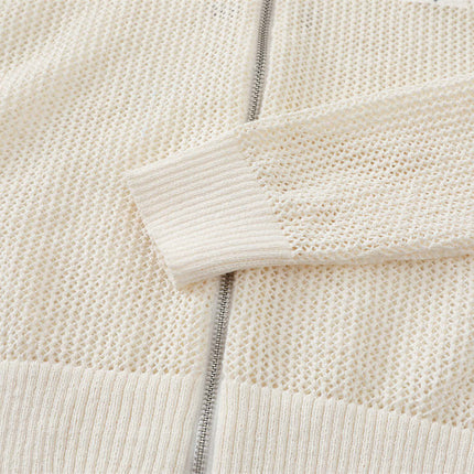 Cárdigan de punto bordado con capucha