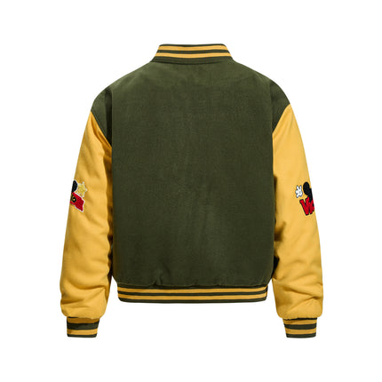 Giacca Ricamata in Stile Retro Cartoon – Cappotto Invernale Caldo