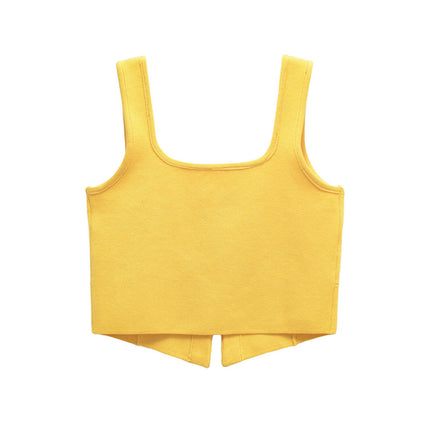 Camiseta sin mangas de punto ajustada