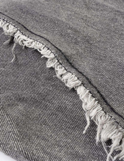 Retro Washed Distressed Patchwork Whisker Denim Pants