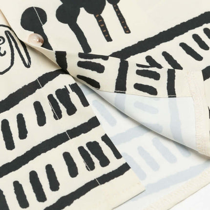 Cămașă cu dungi desenate cu mânecă scurtă - Croială lejeră