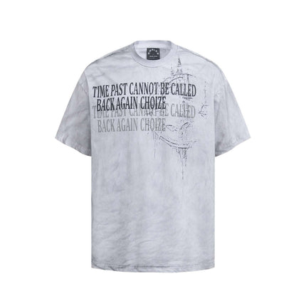 Retro Washed Castle Letter T-Shirt – Loose Fit featuring vintage washed finish and relaxed summer style.