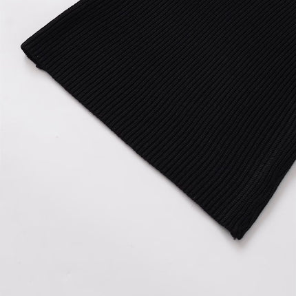 Heißes Mädchen Blumen Stricktop – Ärmelloses Rundhals-Strickkleid