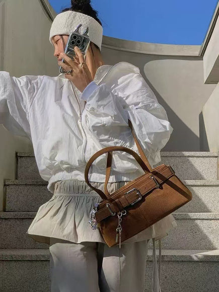 PU Leather Small Shoulder Bag – Black, White, Red & Brown