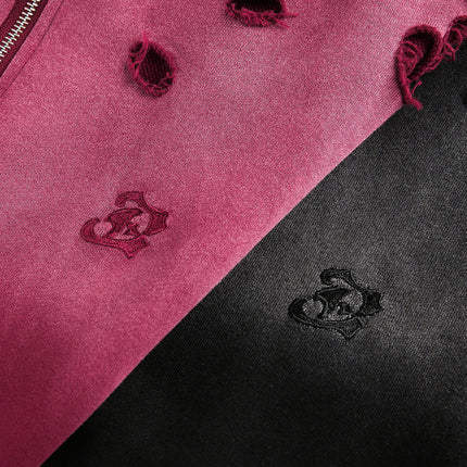 Tie-Dye Farbverlauf Halb-Reißverschluss Hoodie – Lockere Passform