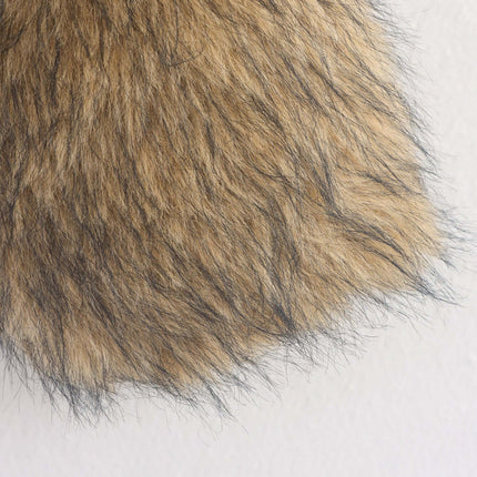 Veste zippée en shearling camel – Coupe régulière