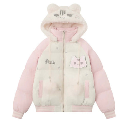 Giacca con Cappuccio a Tema Gatto - Vestibilità Ampia